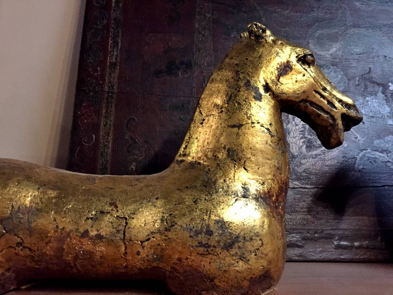 Pair of Chinese Han Iron Horse Busts