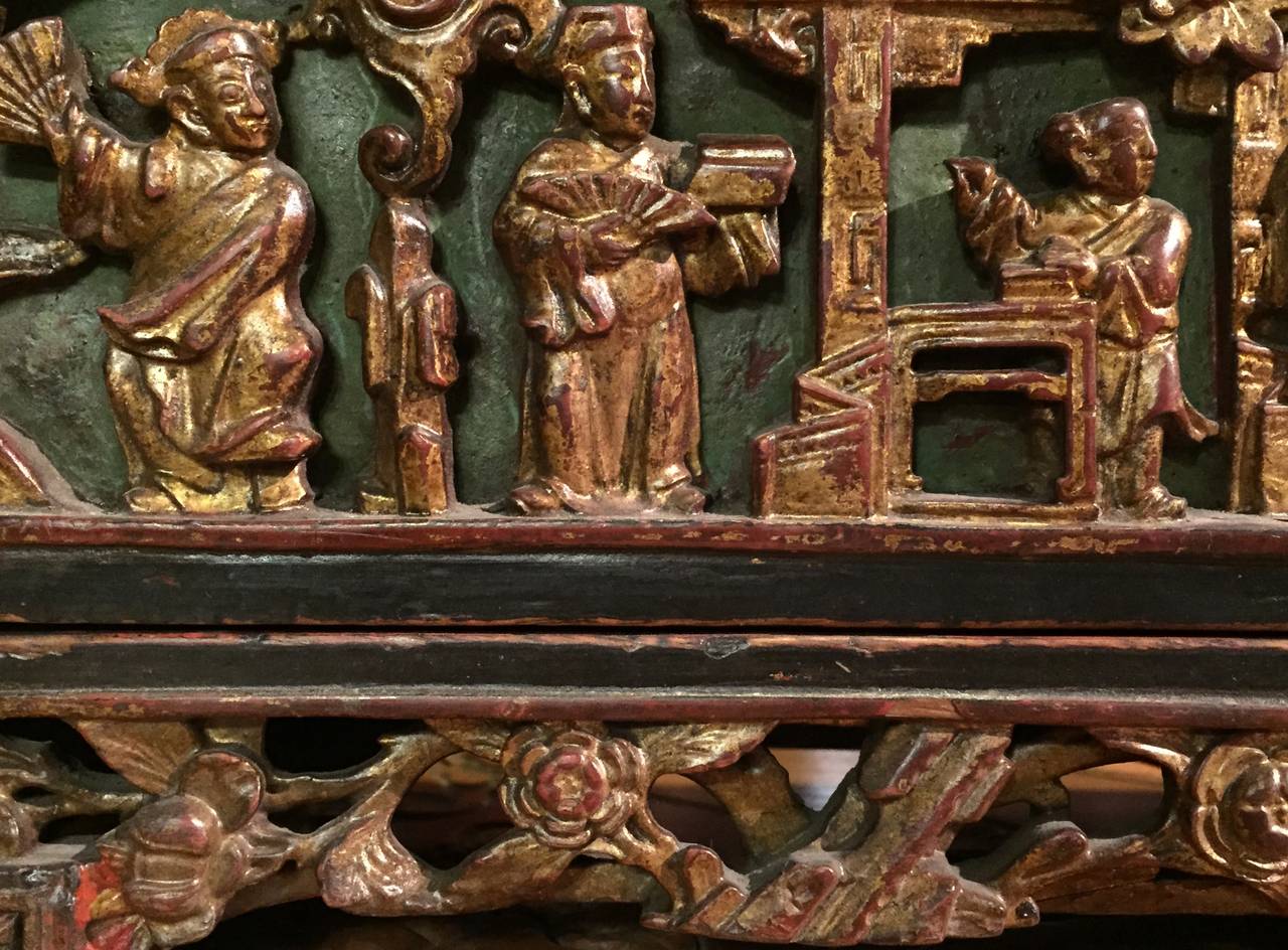 Wood Chinese Antique Jewelry Box, 19th Century