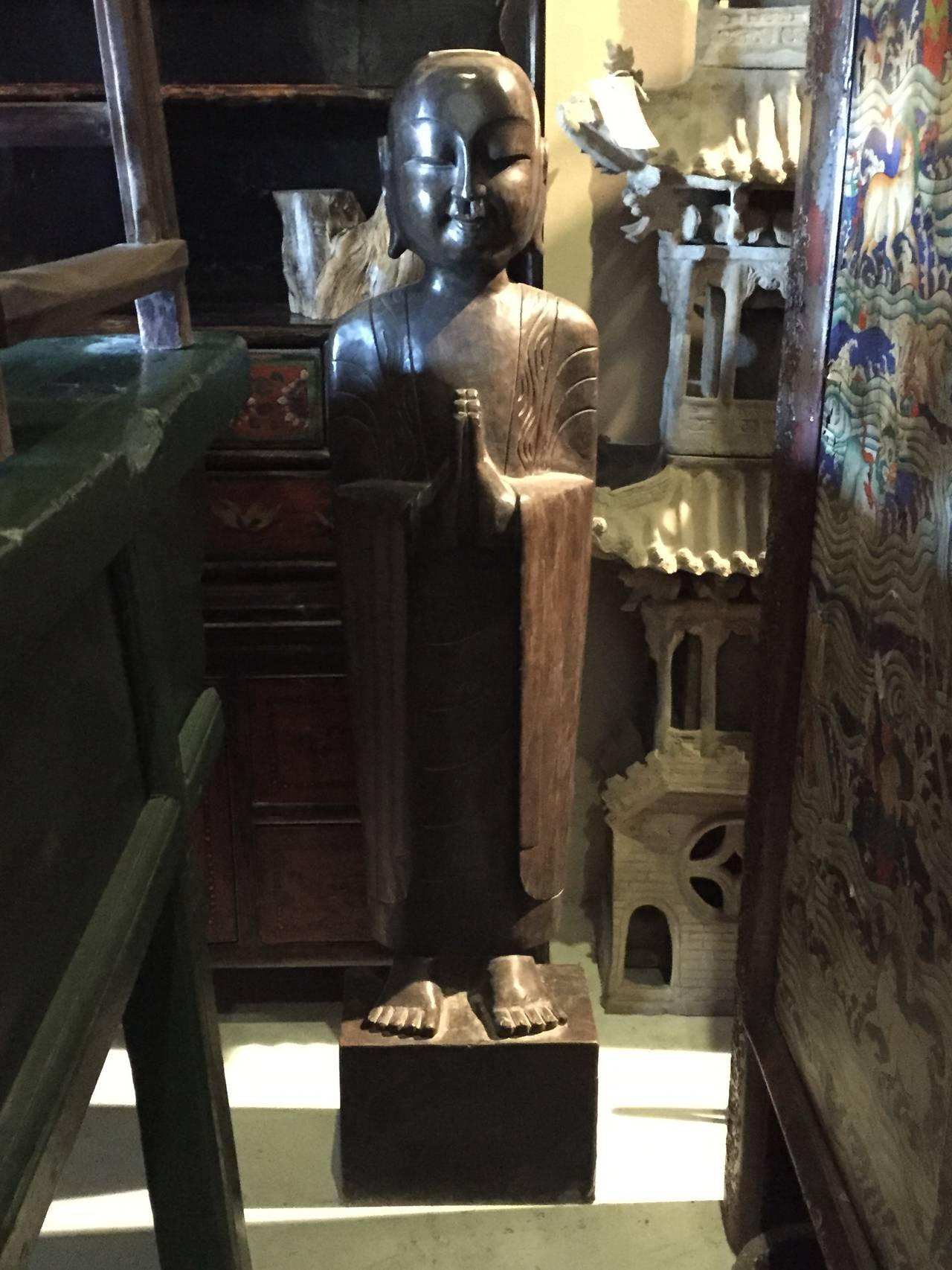 Stone Monks, Garden Statue, Pair of Sculpture