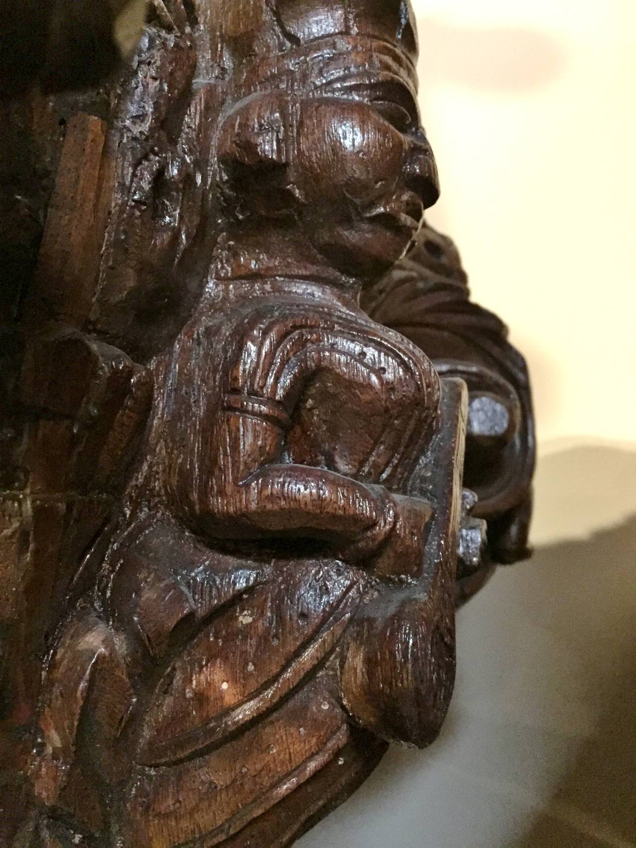 Monumental Antique East Indian Teak Column on Granite Base For Sale 1