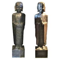 Stone Monks, Garden Statue, Pair of Sculpture