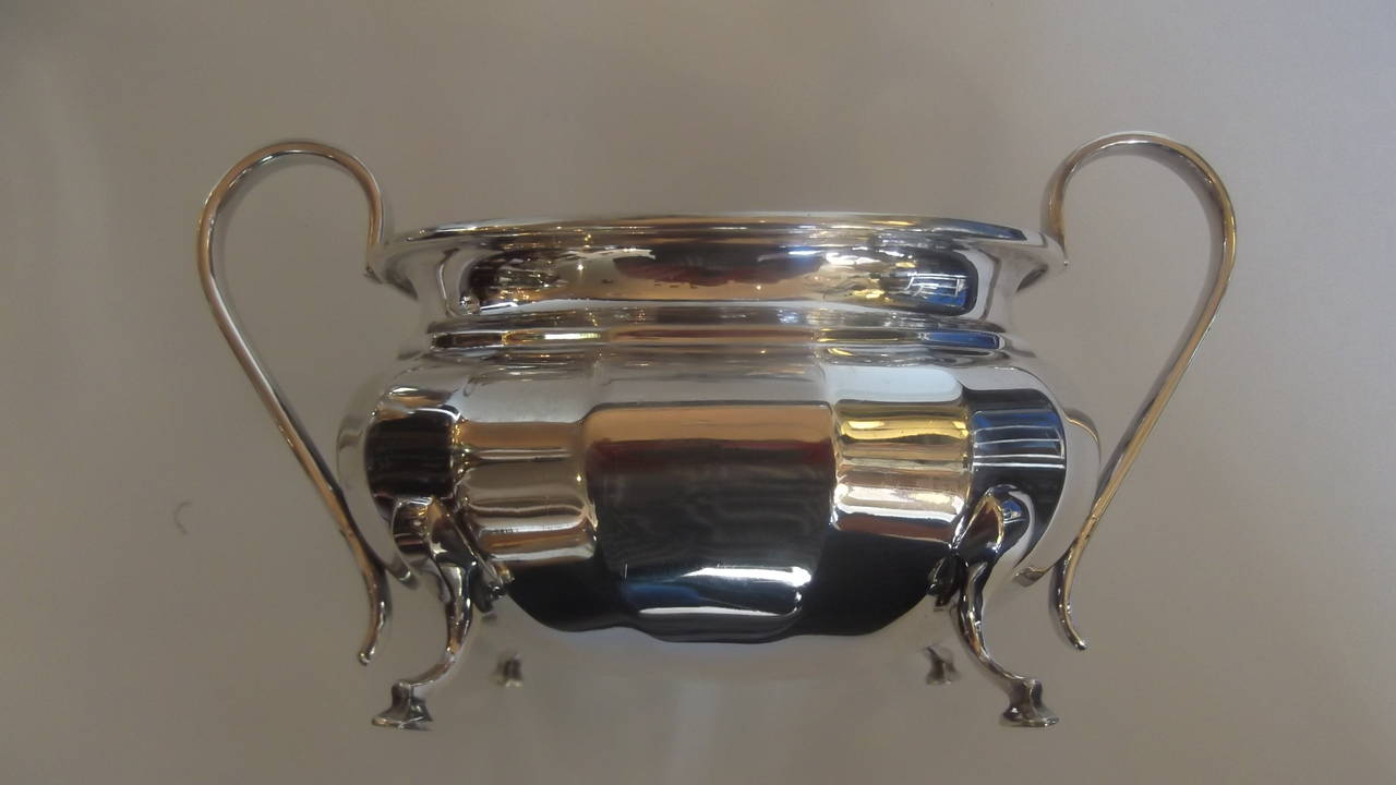 Edwardian Graceful English Sterling Silver Coffee and Tea Service