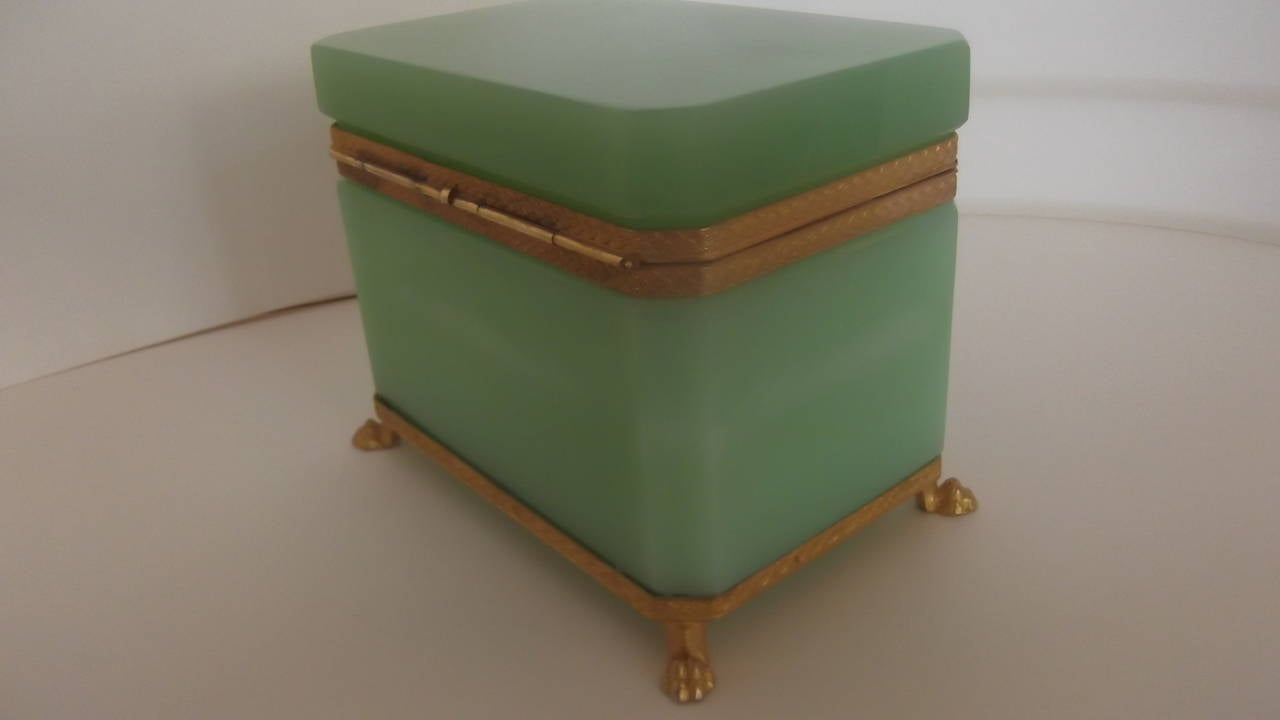 Belle Époque French Opaline and Ormolu Mounted Footed Table Box