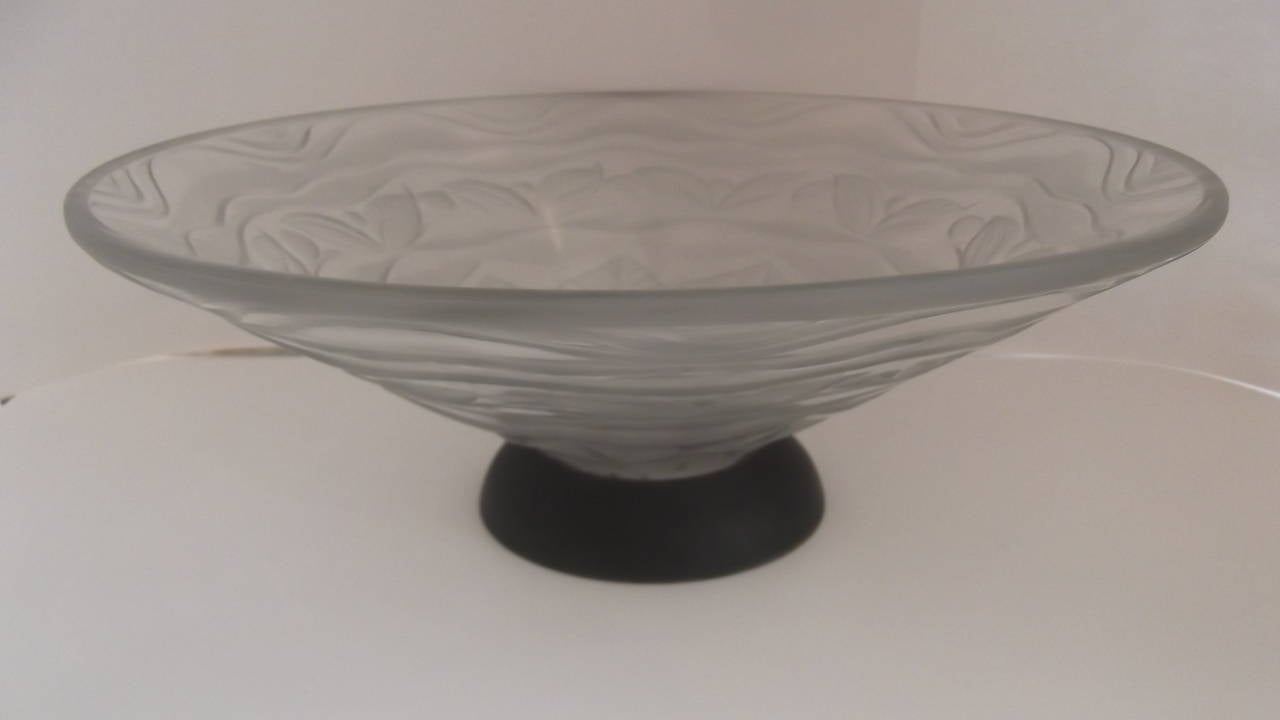 French Art Deco Frosted Cone Bowl by Andre Hunebelle 5