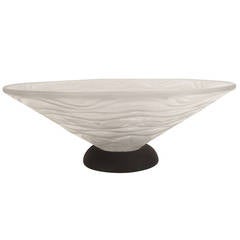 French Art Deco Frosted Cone Bowl by Andre Hunebelle