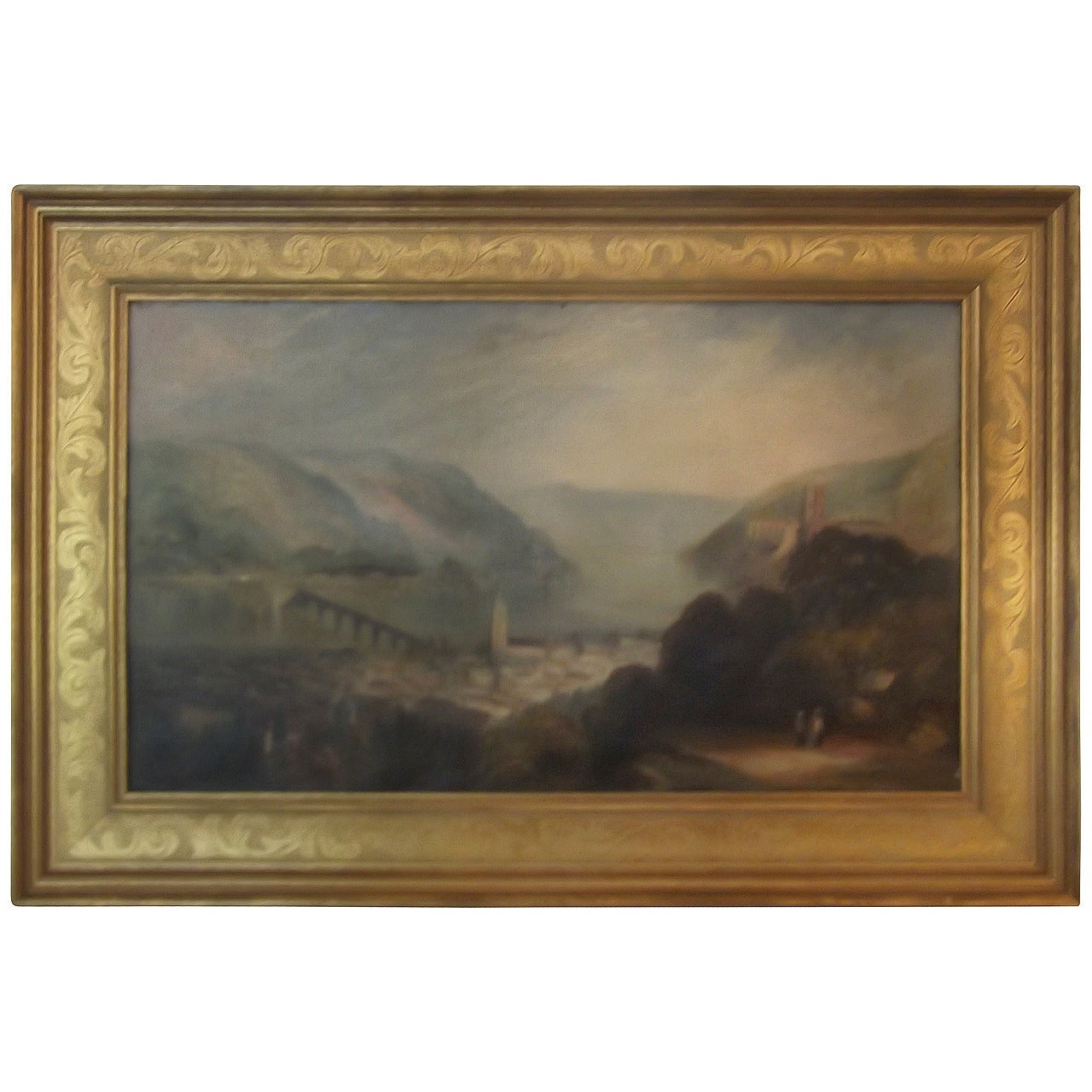 Fine Antique Oil On Canvas of Heidelberg Castle, signed Joseph Clegg