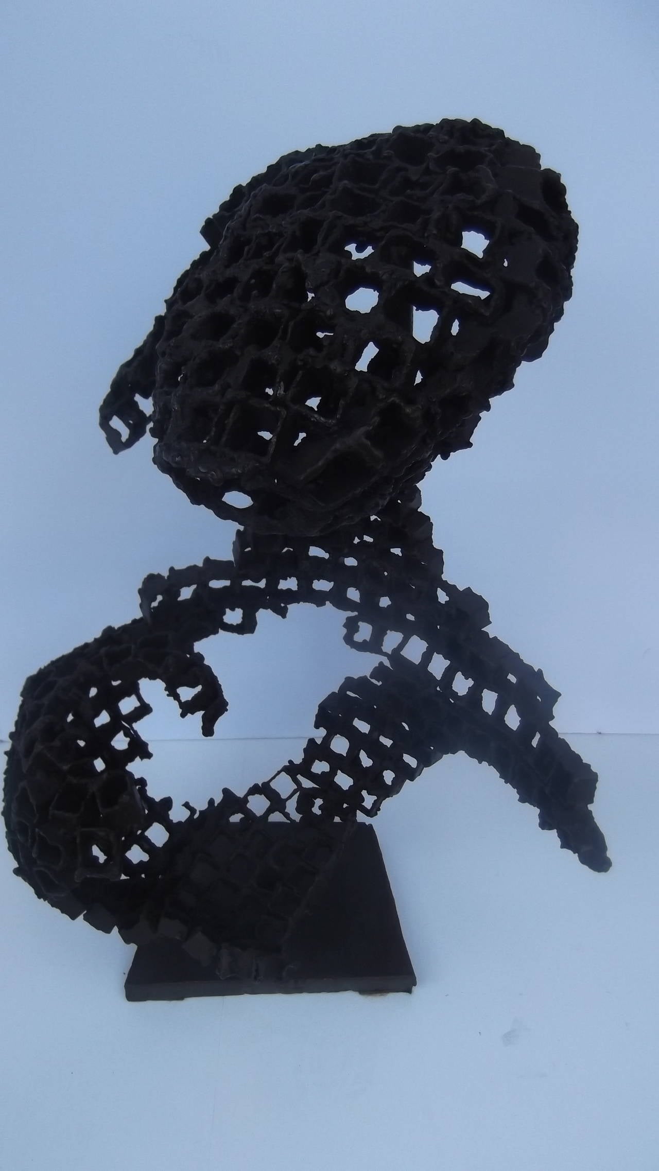Unknown Postmodern Brutalist Iron Sculpture