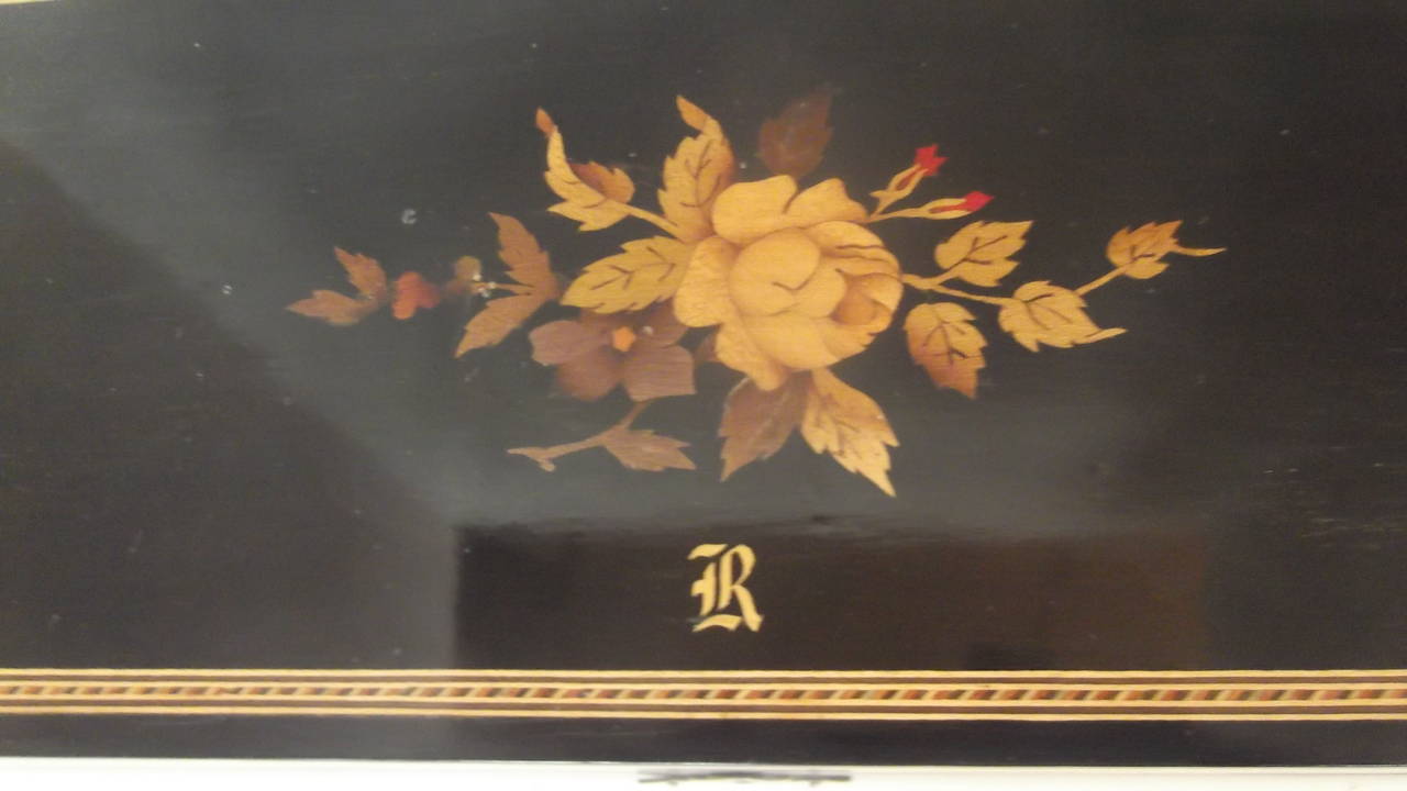 Napoleon III French Ebony Inlaid Wood Dresser or Jewelry Box, 19th Century