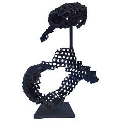 Post Modern Brutalist Iron Sculpture 6