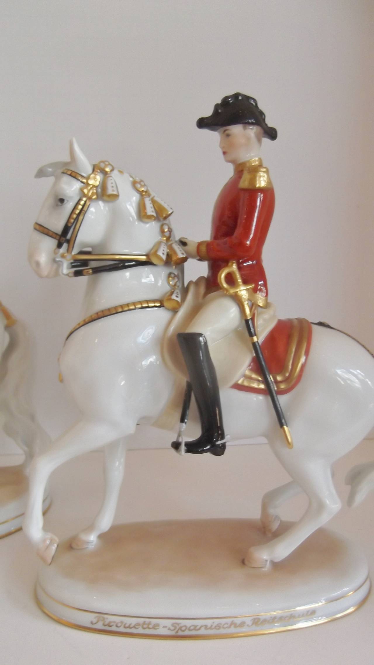 Austrian Vienna Augarten Lippizzaner Horse Spanish Riding School Figurines in Porcelain