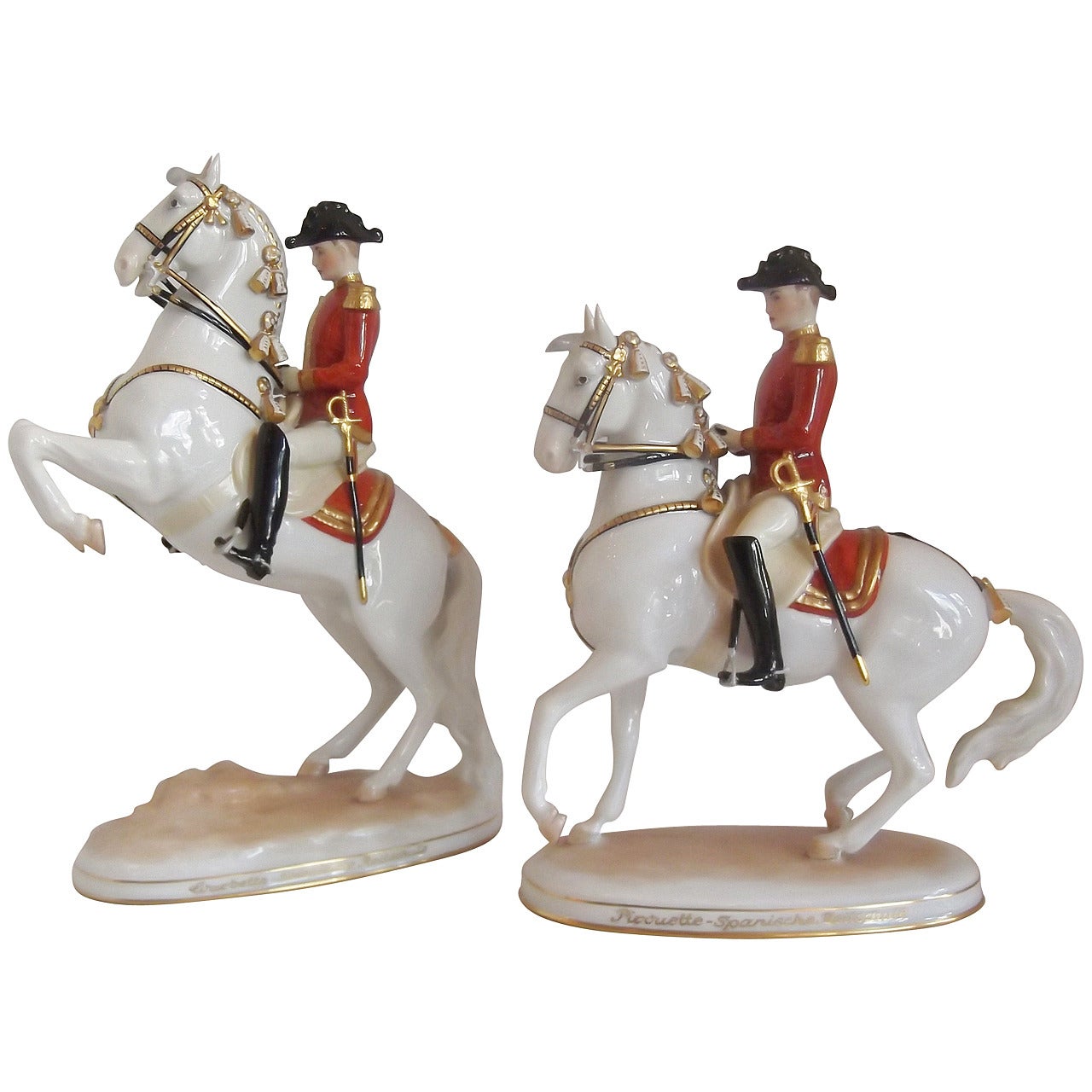 Vienna Augarten Lippizzaner Horse Spanish Riding School Figurines in Porcelain