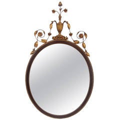 Elegant Oval English Adam Style Mirror