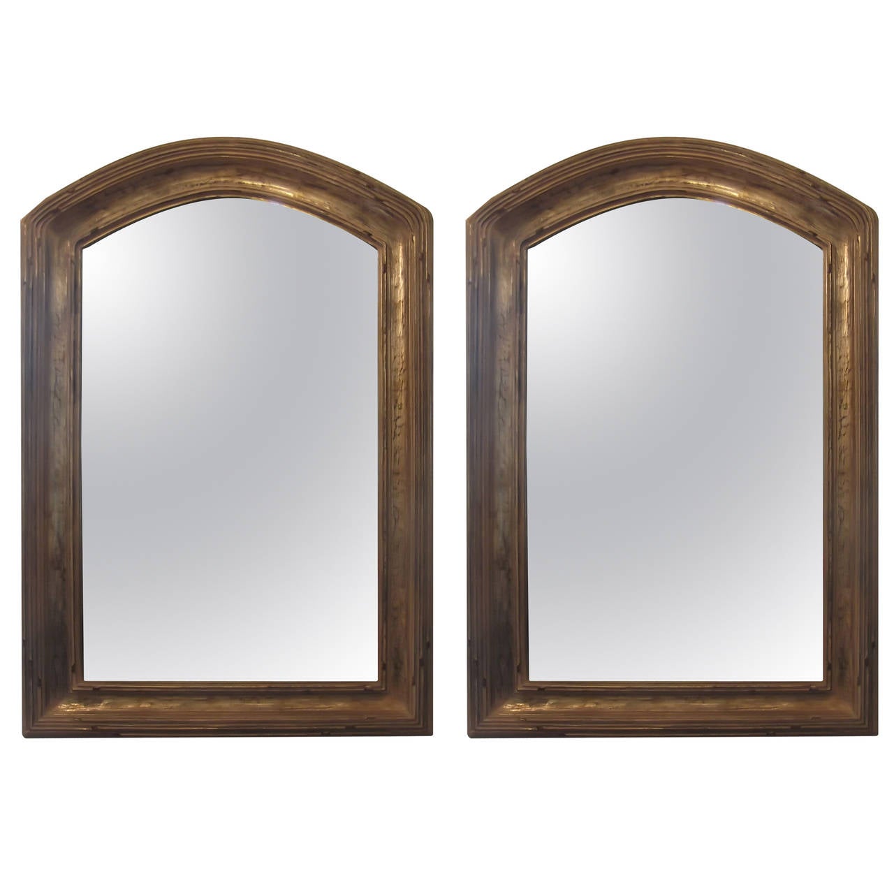 Pair of Giltwood Arched Top Mirrors at 1stDibs