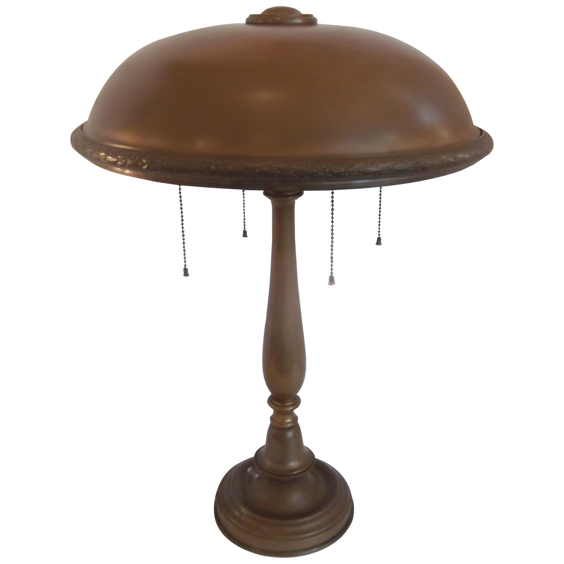 Solid Brass Table Lamp, circa 1900-1910
