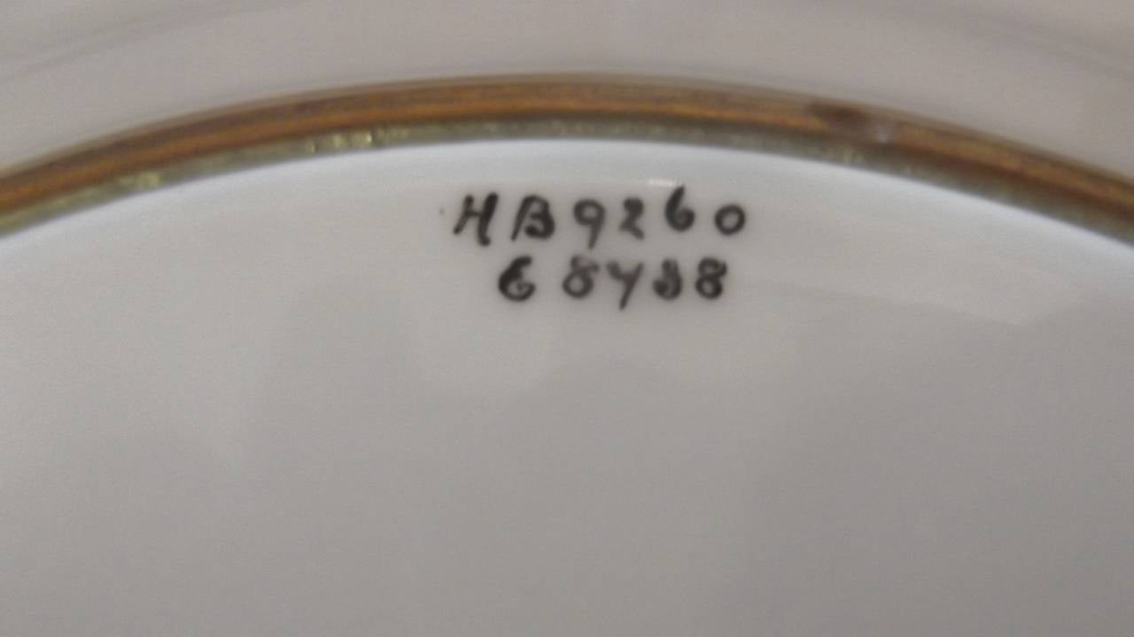 Porcelain Set of 12 Raised Gilt Service Dinner Plates
