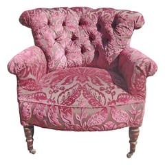 Tufted 19th Century Rolled Back Armchair