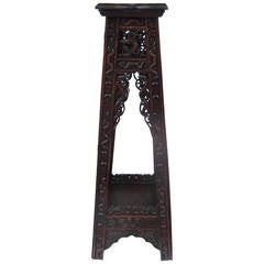 Intricately Carved Chinese 19th Century Pedestal