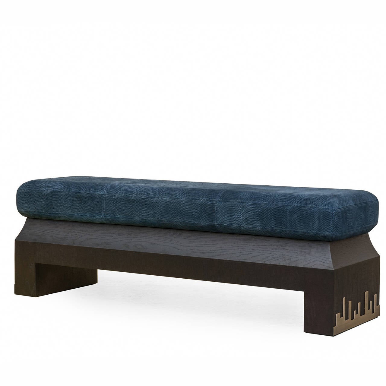 Florence Bench Featuring Dark Chocolate Brown and Solid Brass Detailing