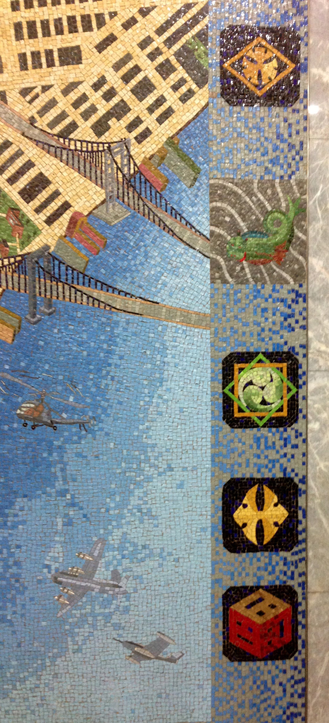 Pair of Monumental Mosaics of Lower Manhattan For Sale 1