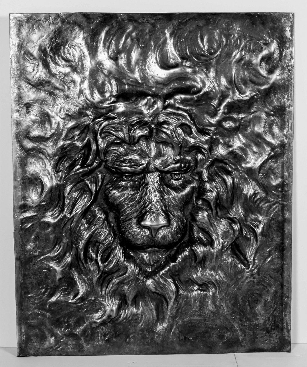 Antique Cast Iron Lion Face Fireback