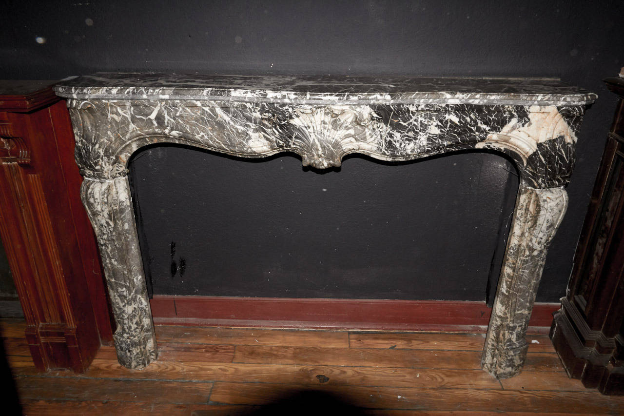 Elegant Louis XV French Marble Fireplace Mantel