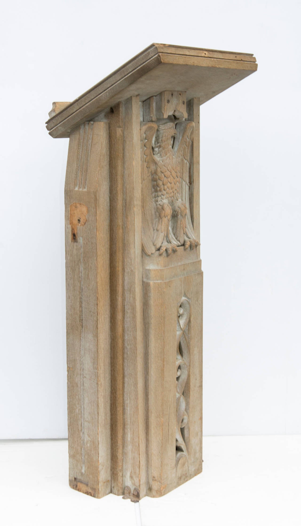 Art Deco Style Carved Oak Lectern