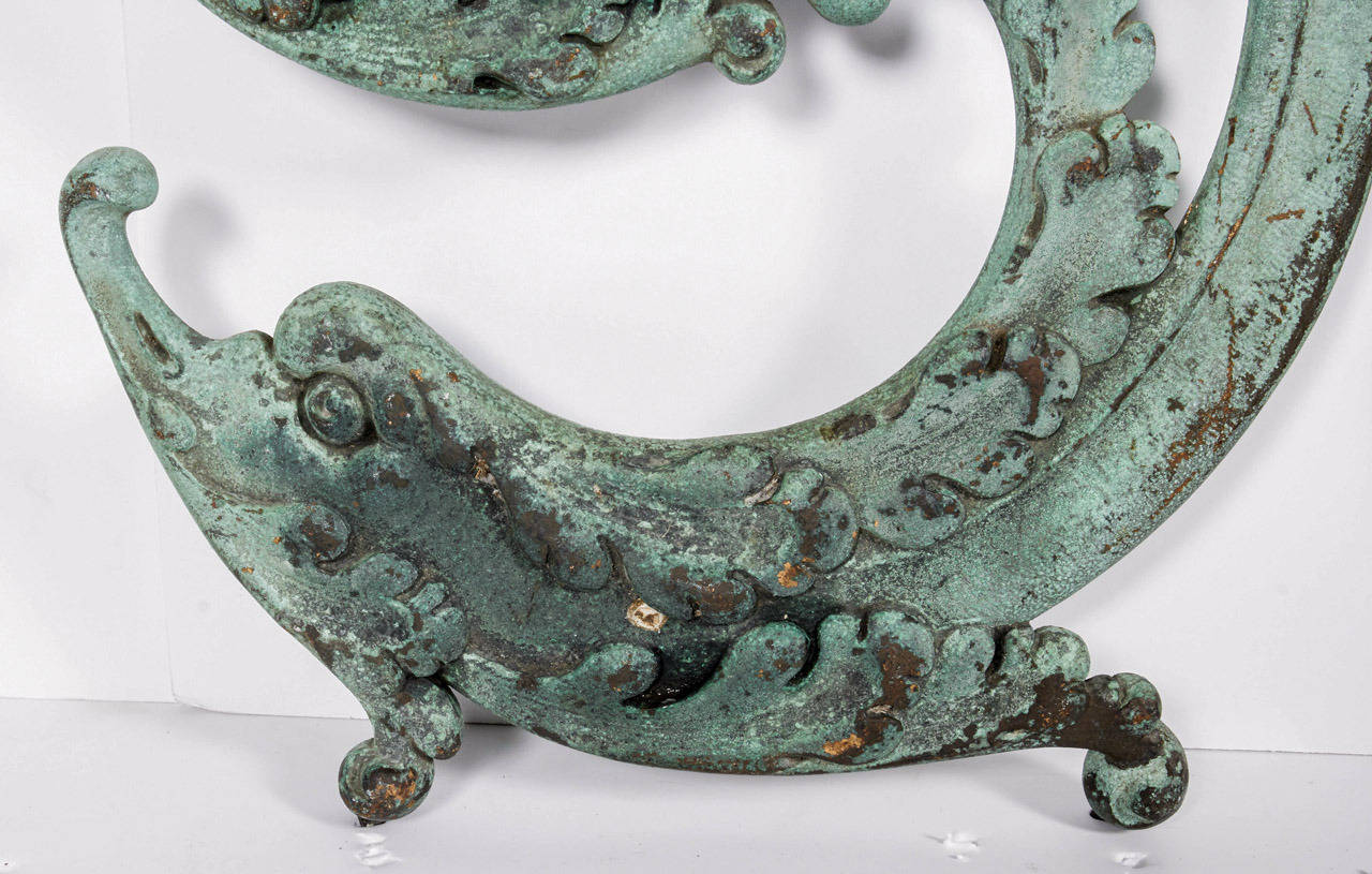 Early 20th Century Pair of circa 1900 Beaux Arts Style Bronze C-Scroll Balustrade Sections For Sale
