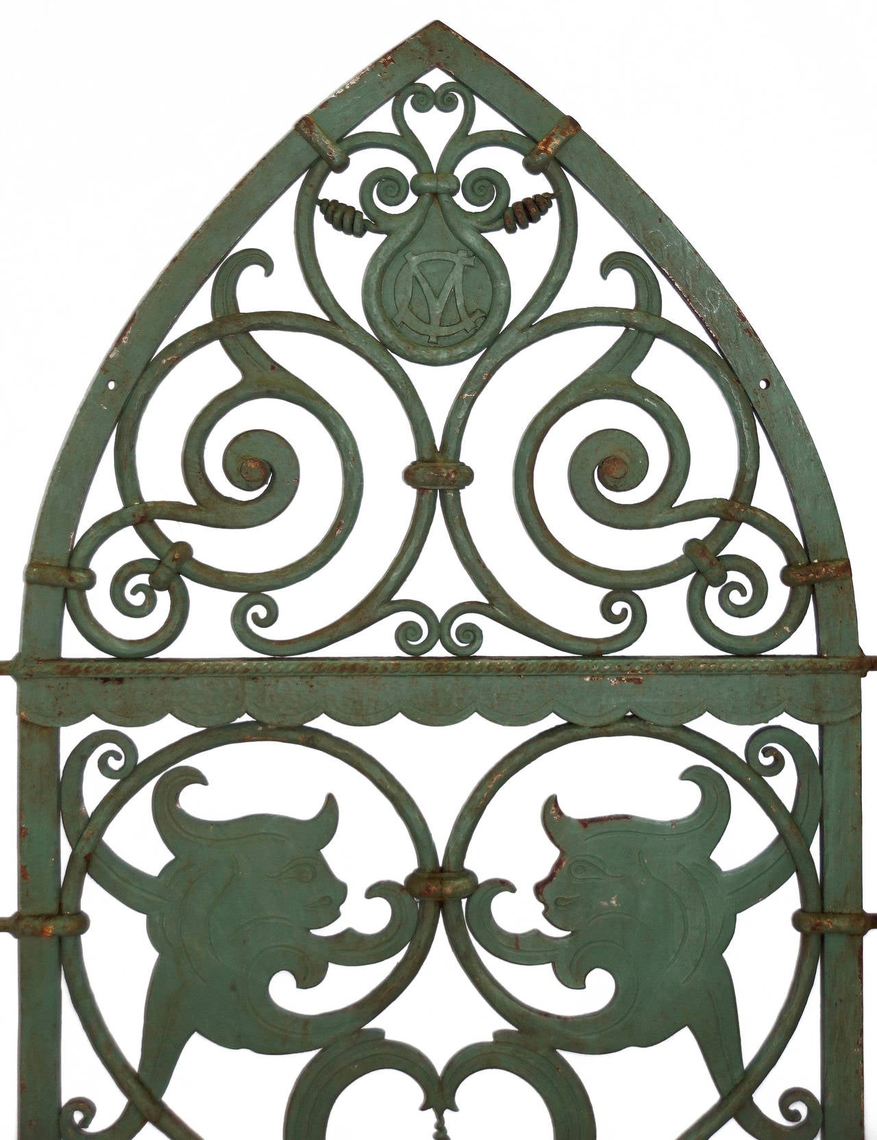 Italian Highly Decorative Gothic Revival Window Guard Mascarons For Sale