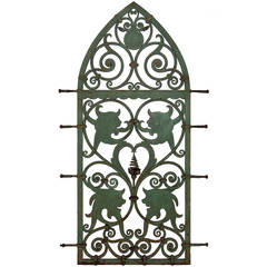 Antique Highly Decorative Gothic Revival Window Guard Mascarons