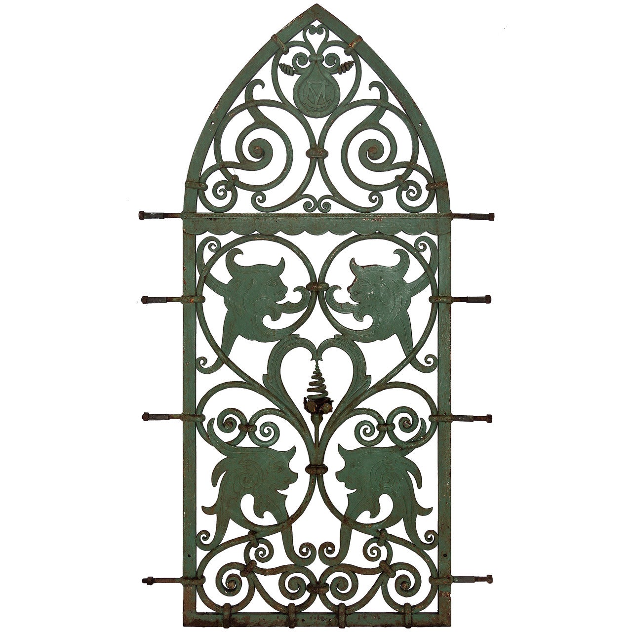 Highly Decorative Gothic Revival Window Guard Mascarons For Sale