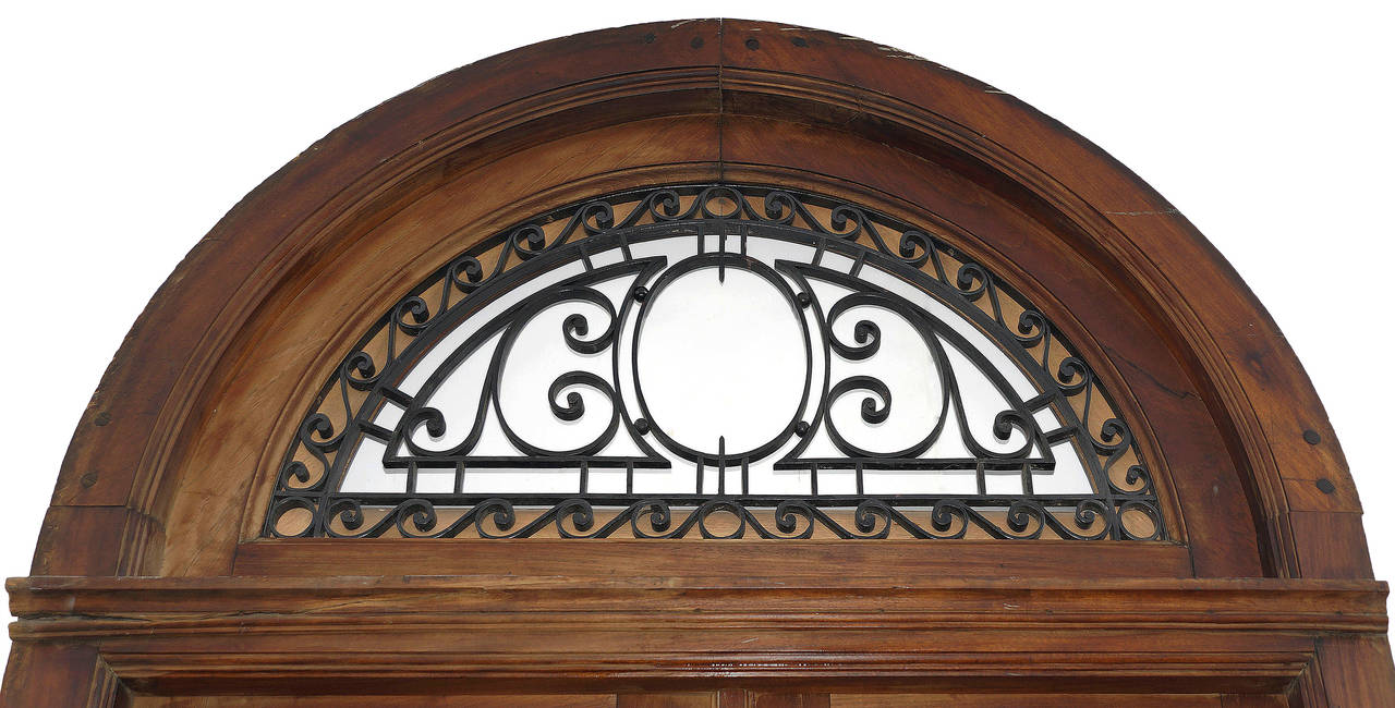 Victorian Antique Argentinian Ipe Entrance Doors with Transom For Sale