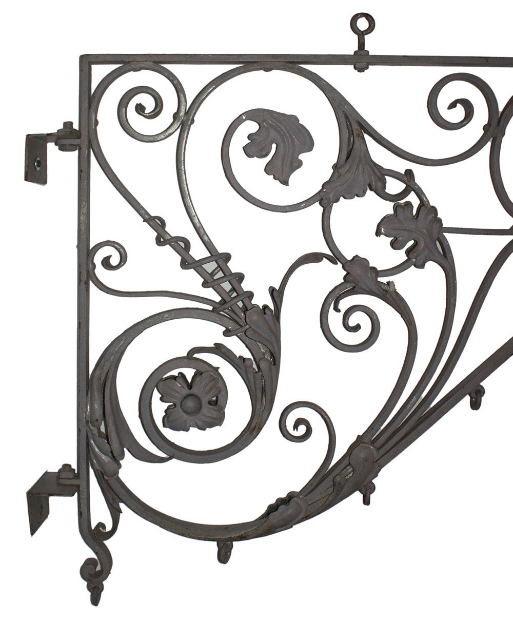 American Sign Bracket with Floral Motifs, circa 1885 For Sale