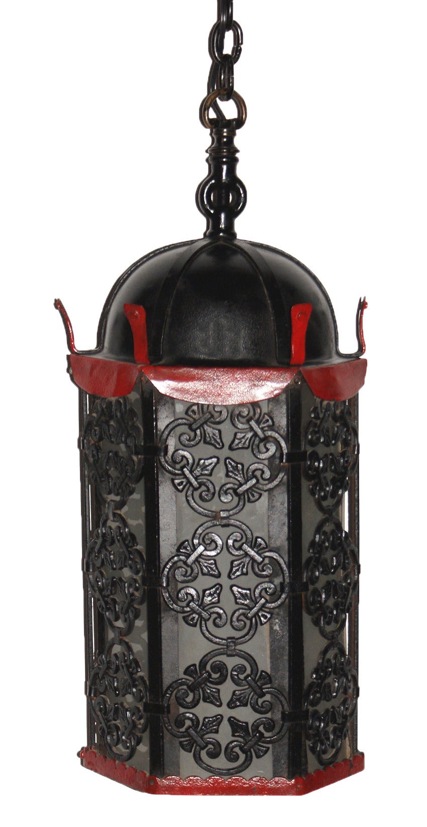 Cast Spanish Gothic Style Lantern, circa 1920 For Sale