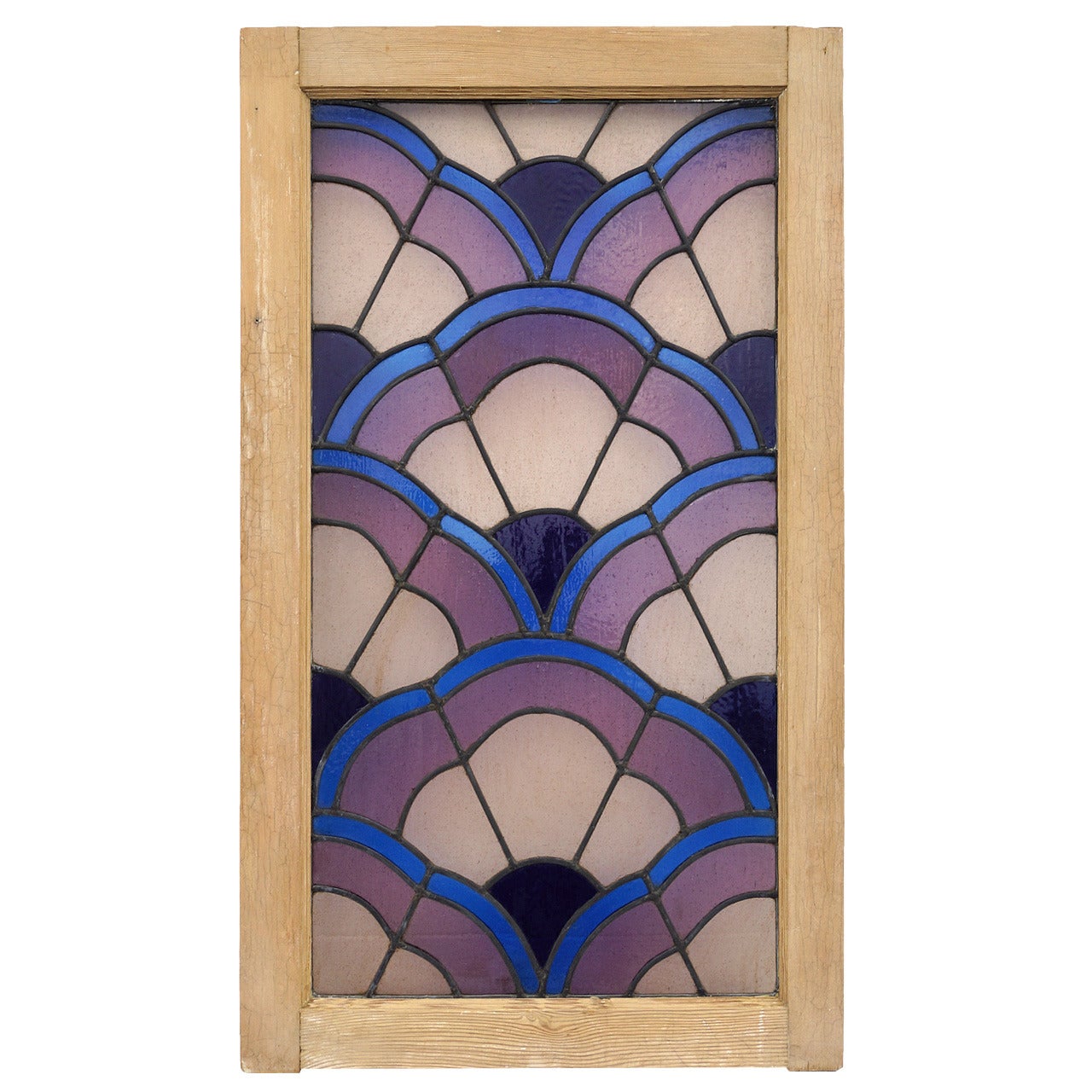 Italian Art Deco Stained Glass Window For Sale