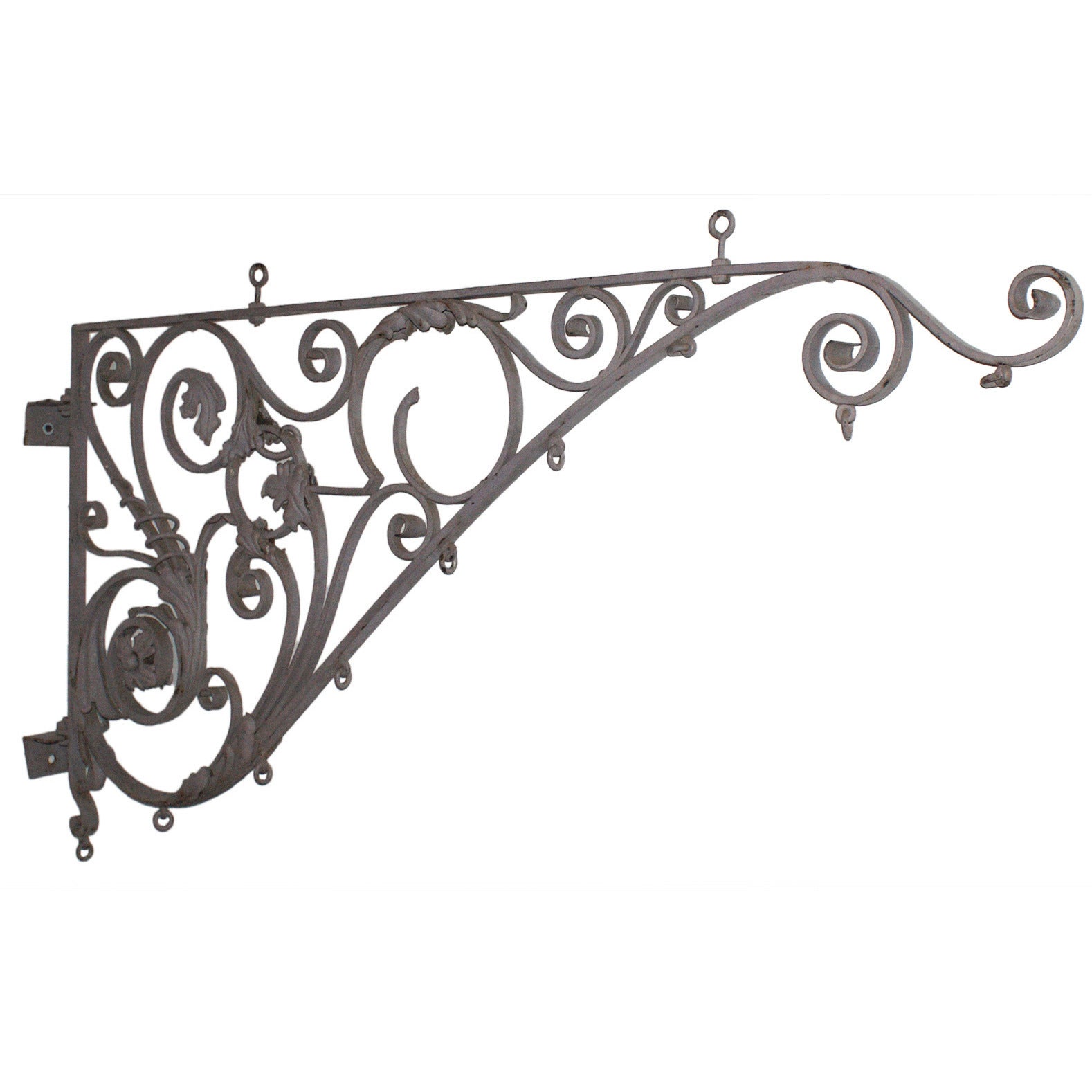 Sign Bracket with Floral Motifs, circa 1885 For Sale
