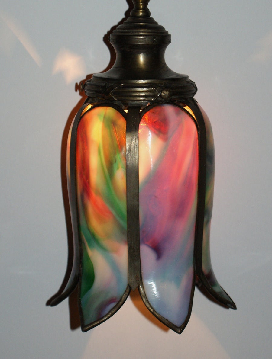 20th Century Arts and Crafts Tulip Form Pendant Lights For Sale
