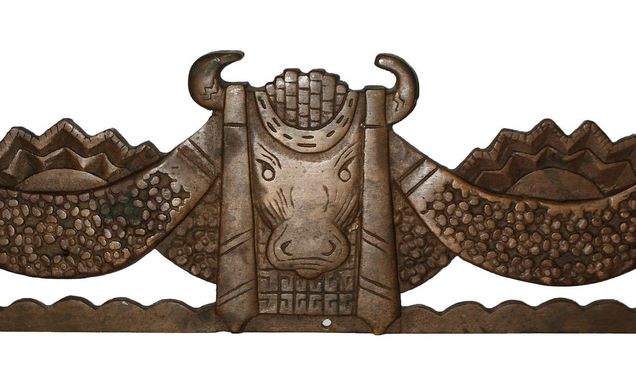 American 1920s Babylonian Influenced Art Deco Bronze Panels For Sale