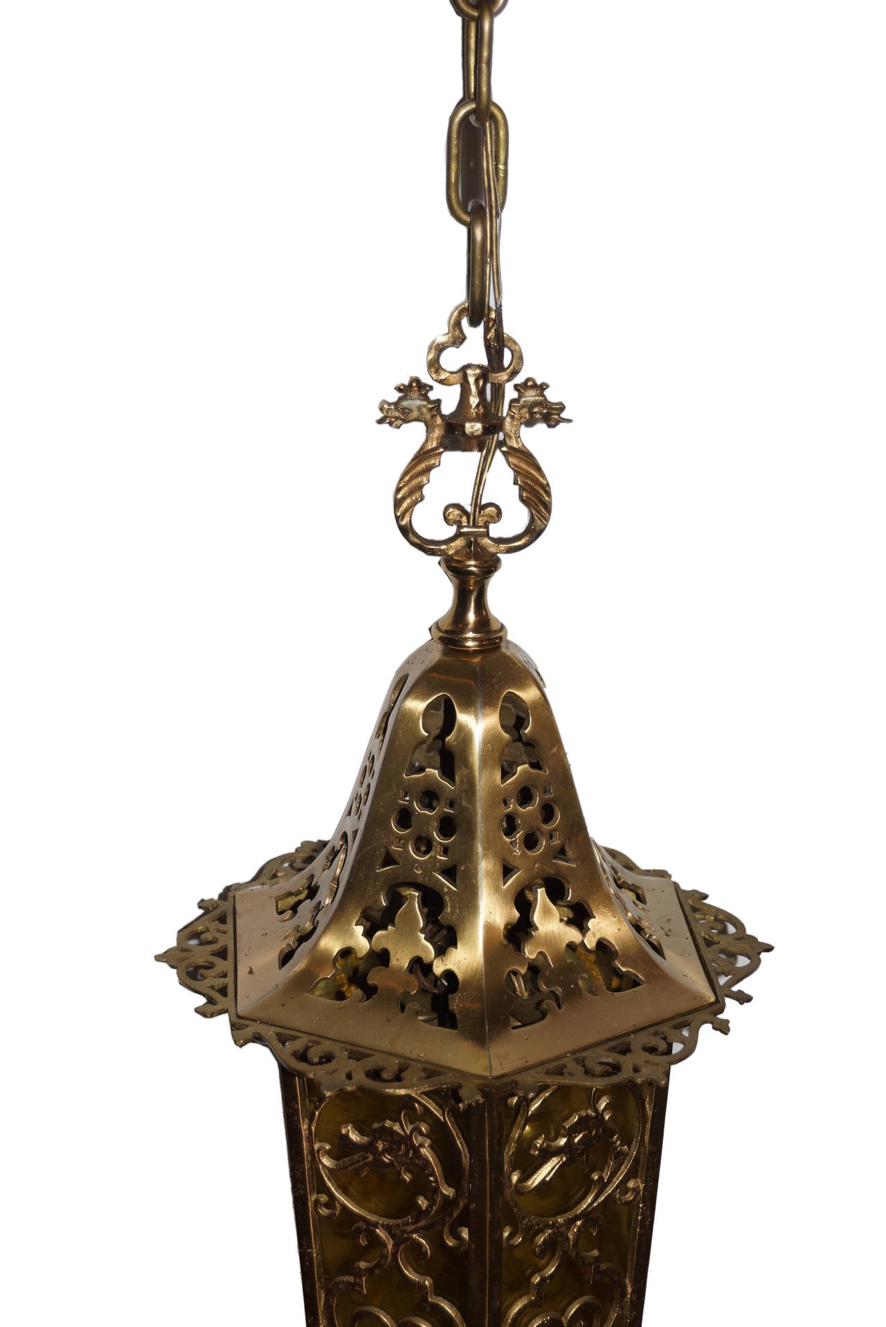 Neo Gothic Bronze Lantern For Sale 1