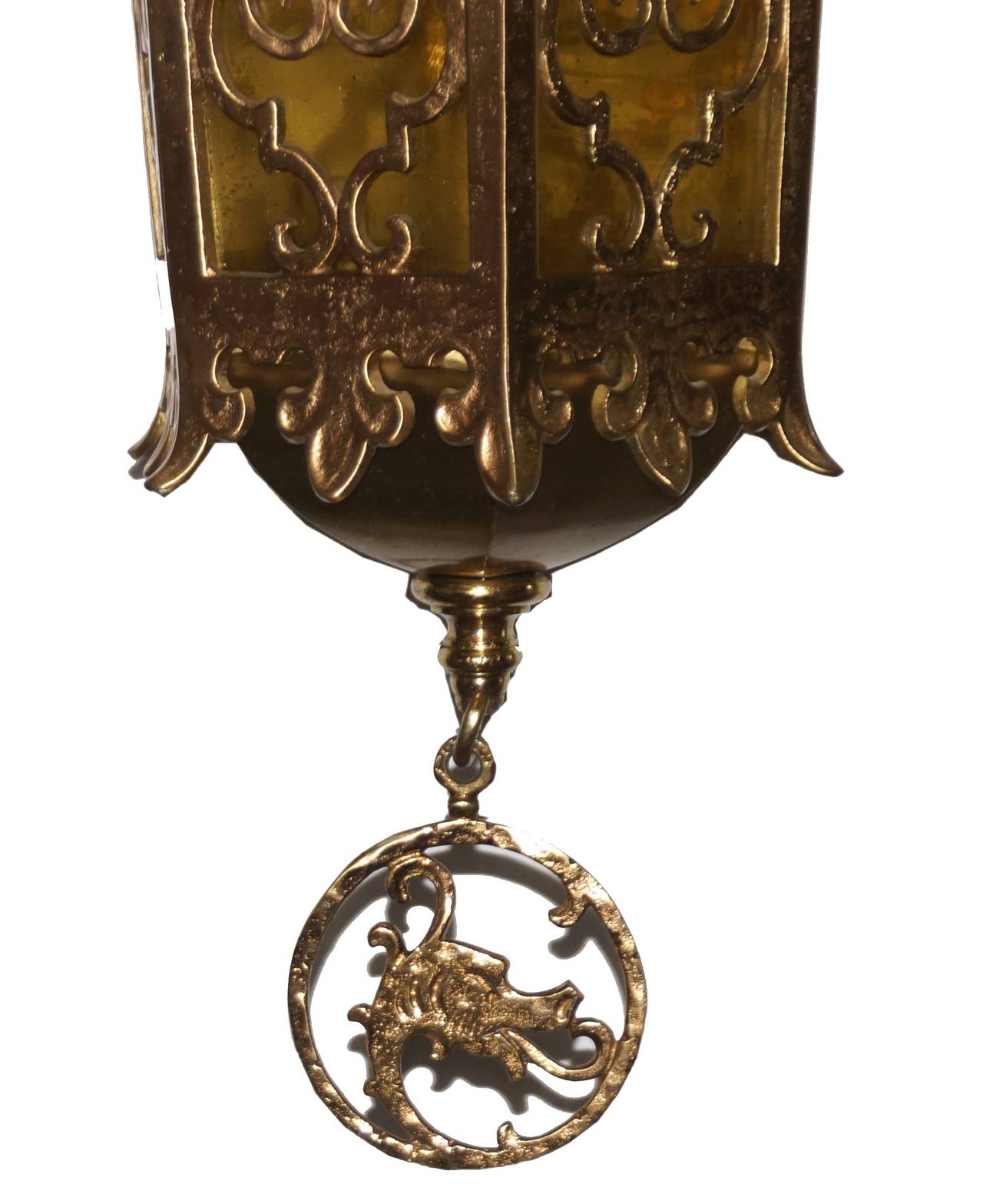 20th Century Neo Gothic Bronze Lantern For Sale