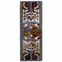 Antique German Renaissance Revival Style Stained Glass Window