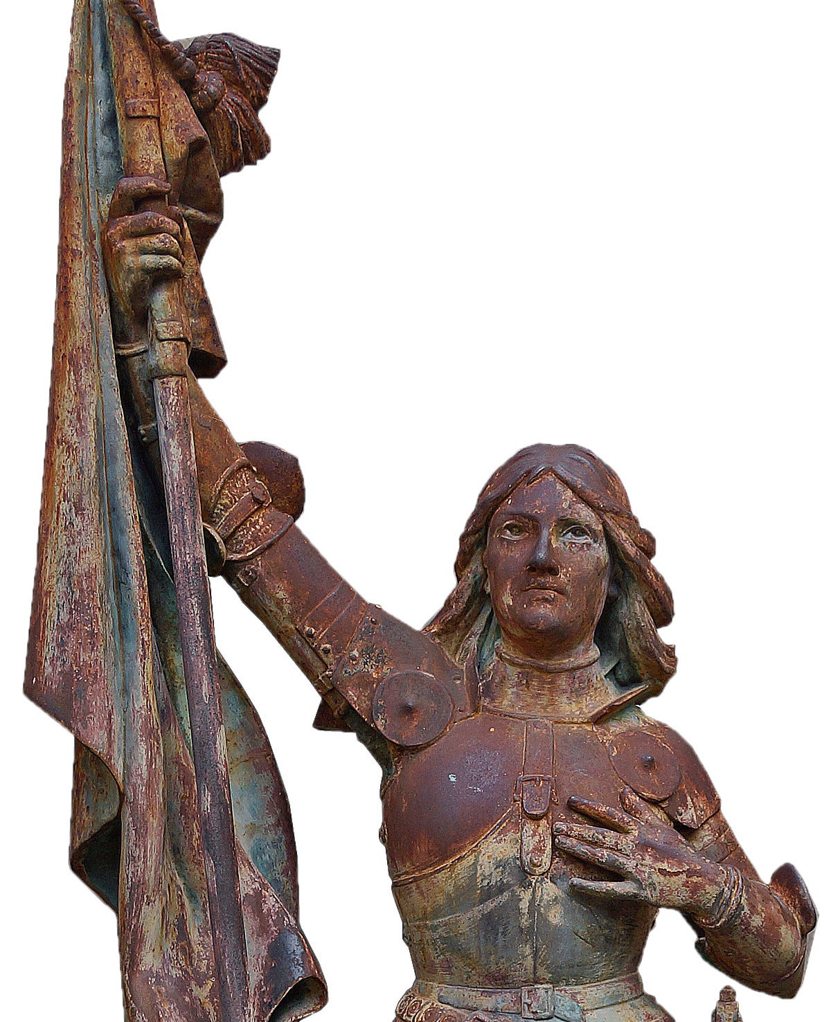 Joan of Arc, Late 19th Century French Cast-Iron Statue For Sale 3