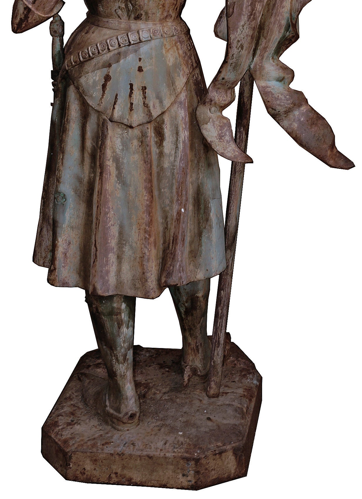 Joan of Arc, Late 19th Century French Cast-Iron Statue For Sale 6