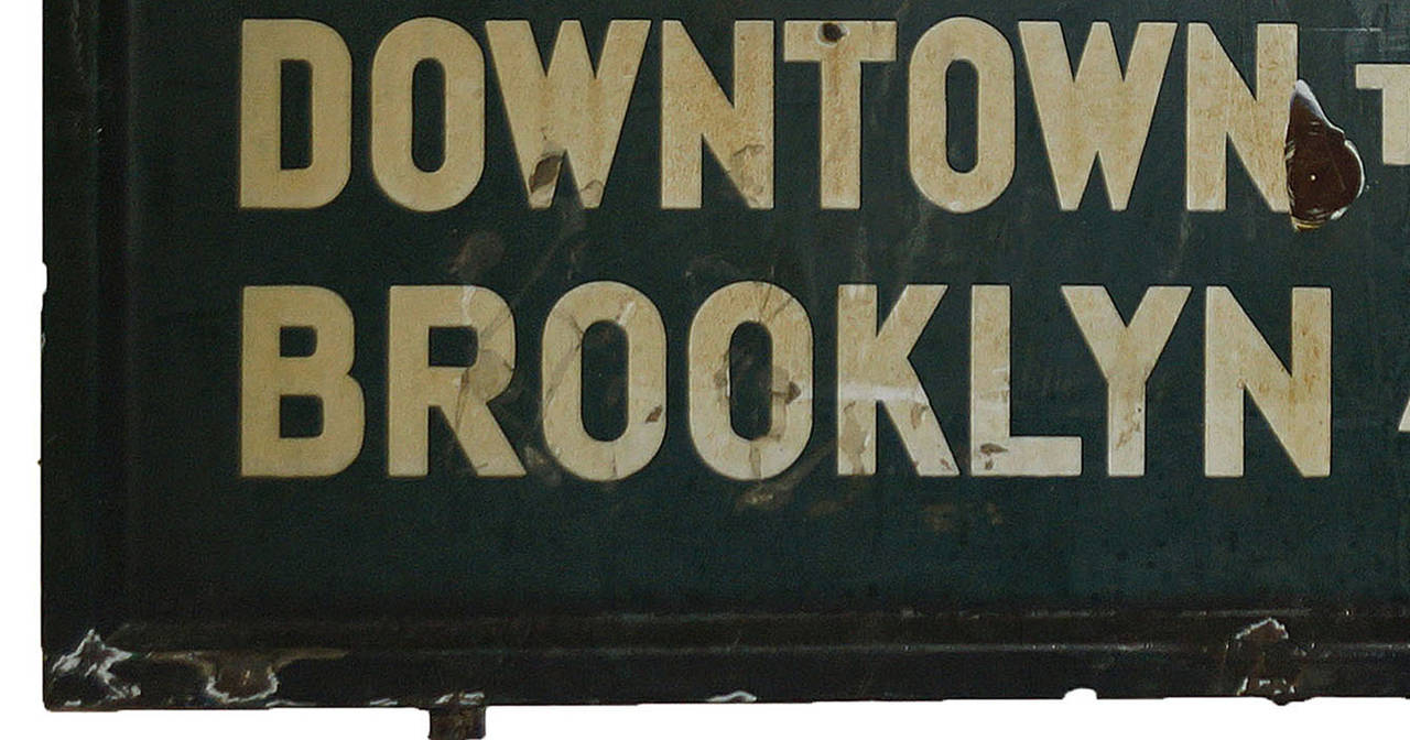 Enameled 1930s New York City Subway Sign For Sale