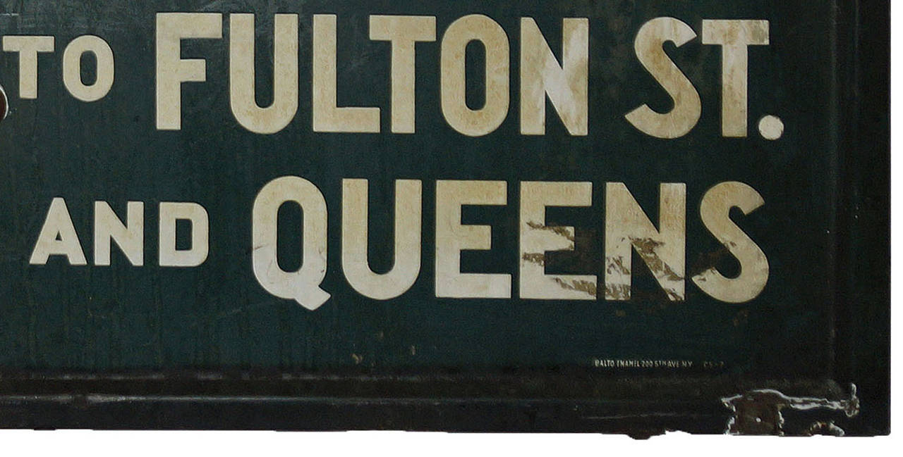 Mid-20th Century 1930s New York City Subway Sign For Sale