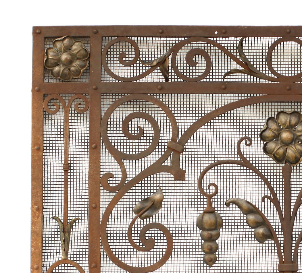 Beaux-Arts Grill with Foliate and Urn Design, circa 1920