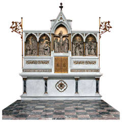Communion Table or Altar in Marble, Neo-Gothic