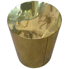 1970s Modern Brass 'Drum' Side or End Table Signed by Designers C. Jere