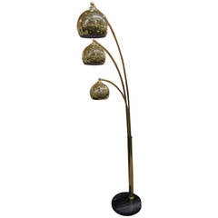 Modern Three-Arm Floor Lamp with Marble Base, 1970s