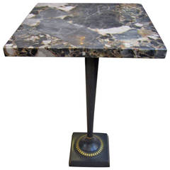 Mid-Century German Grey Marble Side Table 