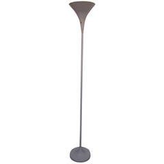 Vintage Modern White Torchiere Floor Lamp after Max Bill 2
